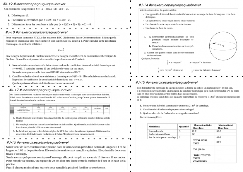 Brevet 2022 – Un exercice par jour pour se préparer en mathématiques