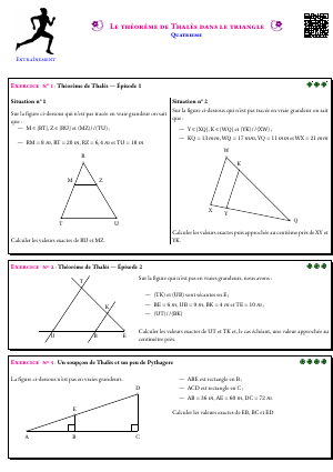 Le théorème de Thalès dans le triangle