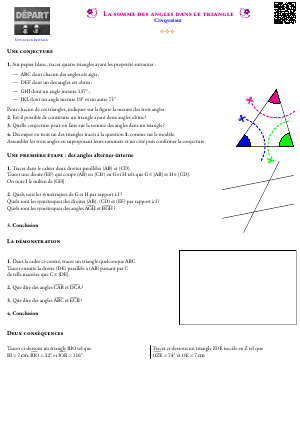 La somme des angles dans le triangle