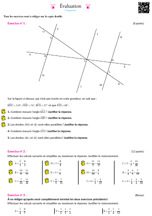 Angles particuliers et fractions