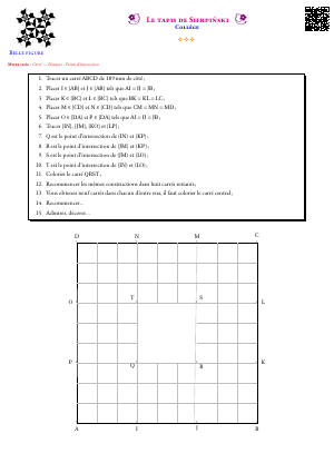 Le tapis de Sierpi\'nski
