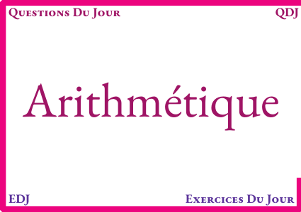 Chapitre 1 --- Arithmétique