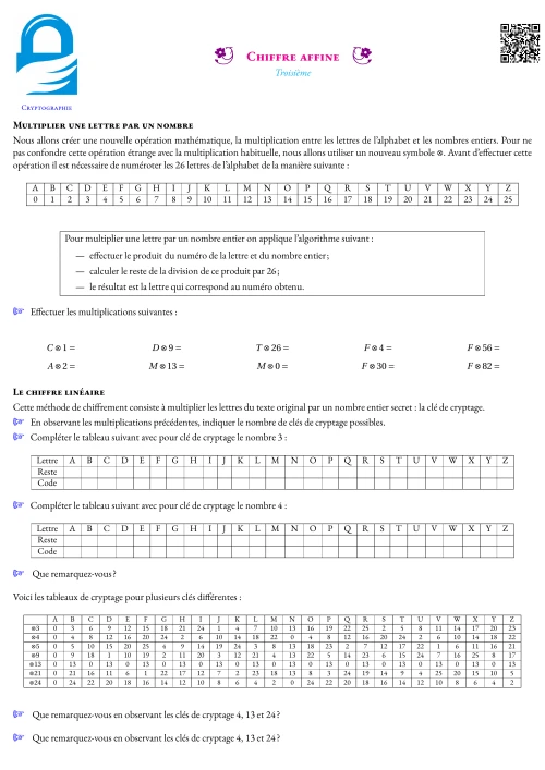 Activité --- Cryptographie --- Cryptographie