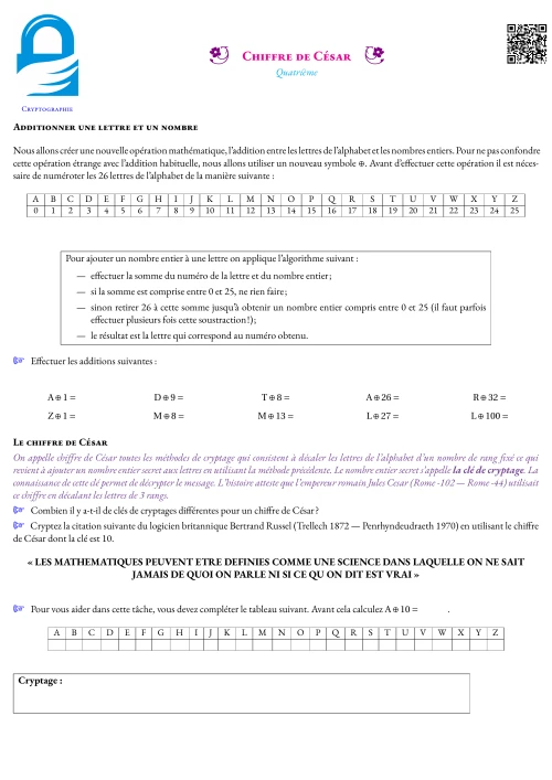 Activité --- Cryptographie --- Cryptographie