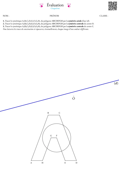 Formation --- Évaluation --- Symétrie centrale et axiale