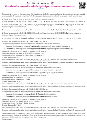 Question Du Jour --- La symétrie centrale --- Construction --- Construction du symétrique d'une figure sur papier quadrillé