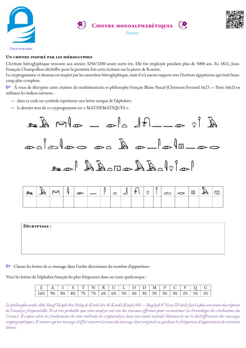 Activité --- Cryptographie --- Début d'année,Cryptographie