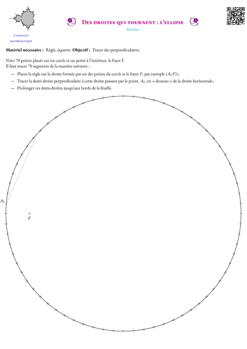 Activité --- Curiosité --- Perpendiculaires,Ellipse