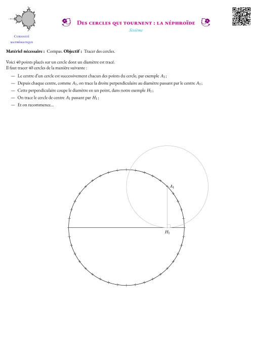 Activité --- Curiosité --- Cercle,Perpendiculaires,Cardioïde