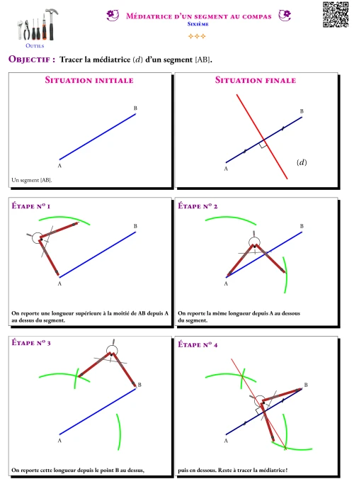 Activité --- Outils --- Médiatrice d'un segment au compas