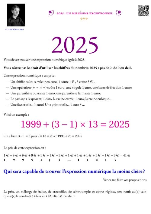 Activité --- Énigme --- \num{2025