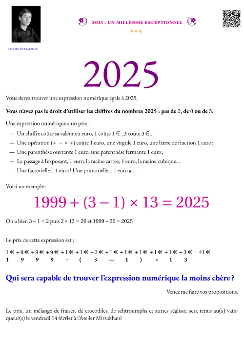 Activité --- Énigme --- \num{2025