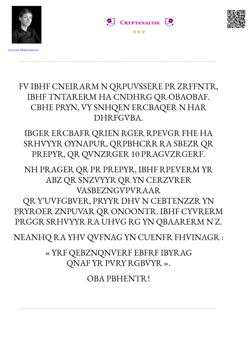 Activité --- Énigme --- Cryptanalyse