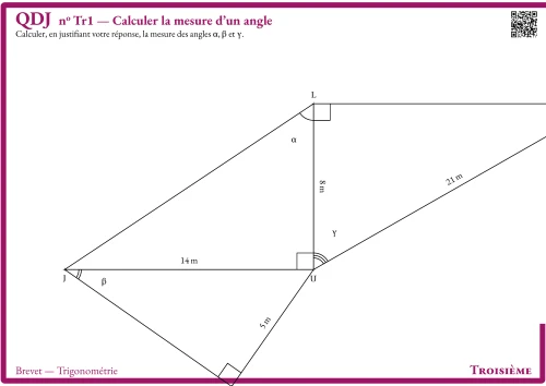 Question Du Jour --- Brevet --- Trigonométrie --- Calculer la mesure d'un angle
