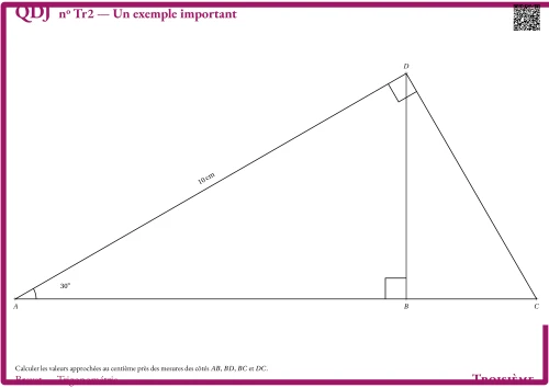 Question Du Jour --- Brevet --- Trigonométrie --- Un exemple important