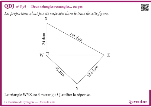 Question Du Jour --- Le théorème de Pythagore --- Deux à la suite --- Deux triangles rectangles... ou pas