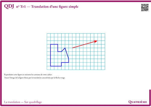 Question Du Jour --- La translation --- Sur quadrillage --- Translation d'une figure simple