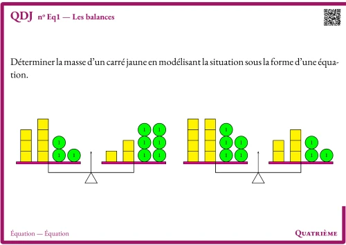 Question Du Jour --- Équation --- Équation --- Les balances