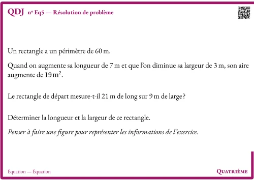 Question Du Jour --- Équation --- Équation --- Résolution de problème
