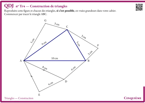 Question Du Jour --- Triangles --- Construction --- Construction de triangles