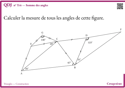 Question Du Jour --- Triangles --- Construction --- Somme des angles
