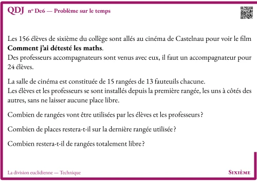 Question Du Jour --- La division euclidienne --- Technique --- Problème sur le temps