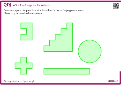 Question Du Jour --- Aire et périmètre --- Figure simple --- Usage du formulaire